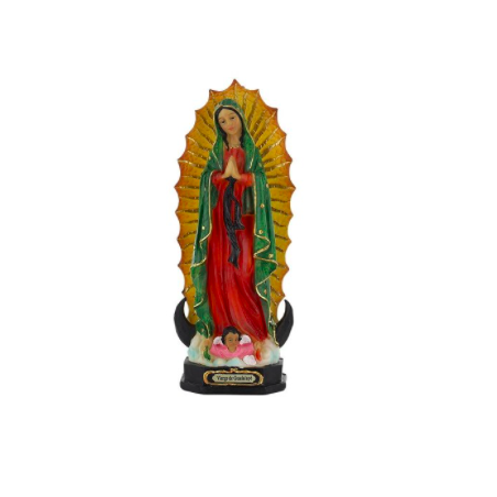 Statue de notre-dame de guadalupe en résine peinte à la main ( 12 cm )