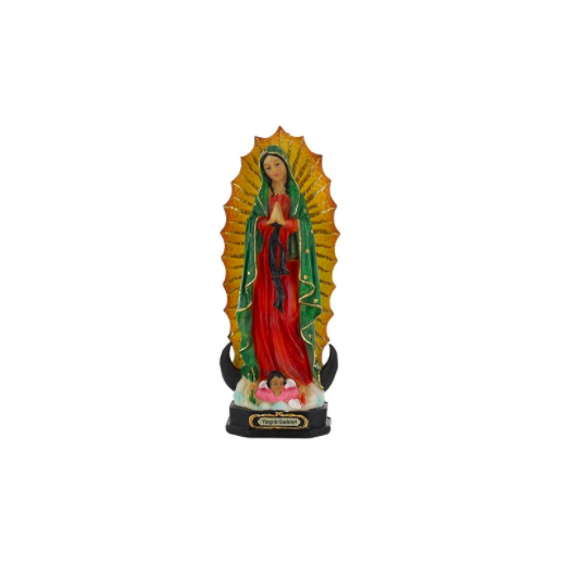 Statue de notre-dame de guadalupe en résine peinte à la main ( 12 cm )