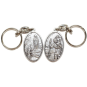 Porte-clés double face – Saint Christophe & Notre-Dame de Lourdes