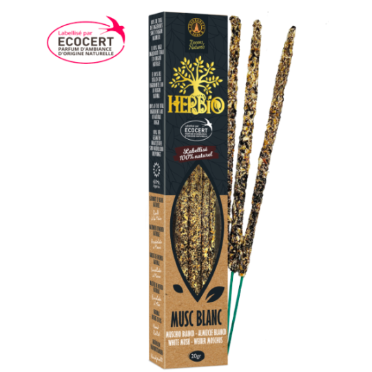 Encens Smudge Herbio – Musc Blanc  20g – Certifié Ecocert