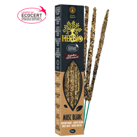 Encens Smudge Herbio – Musc Blanc  20g – Certifié Ecocert