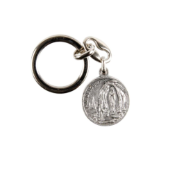 Porte-clés double face – ND Lourdes double face revers avec priere