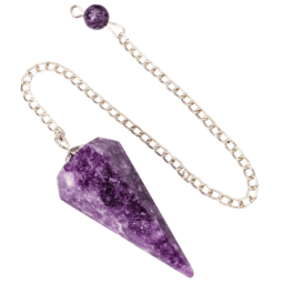 Pendule Lépidolite – Conique à 6 Faces