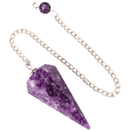 Pendule Lépidolite – Conique à 6 Faces