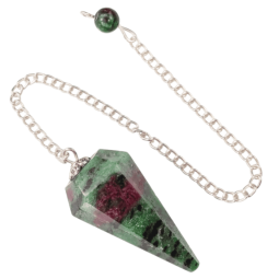 Pendule Rubis Zoïsite – Conique à 6 Faces