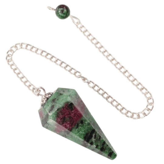 Pendule Rubis Zoïsite – Conique à 6 Faces