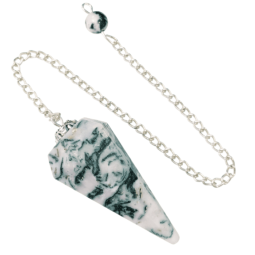 Pendule Agate Arbre – Conique à 6 Faces