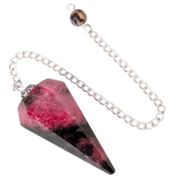 Pendule Rhodonite – Conique à 6 Faces