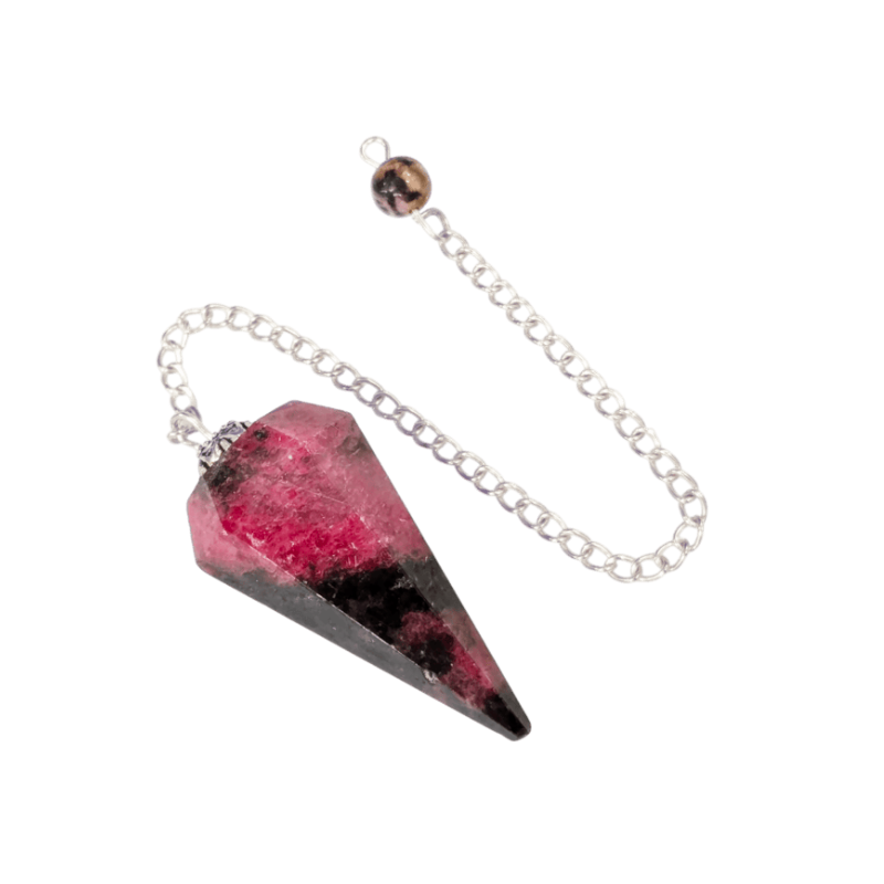 Pendule Rhodonite – Conique à 6 Faces