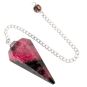 Pendule Rhodonite – Conique à 6 Faces