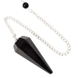 Pendule Tourmaline Noire – Conique à 6 Faces