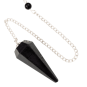 Pendule Tourmaline Noire – Conique à 6 Faces