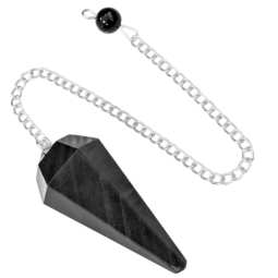 Pendule Obsidienne Œil Céleste – Conique à 6 Faces