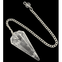 Pendule Cristal de Roche – Conique à 6 Faces