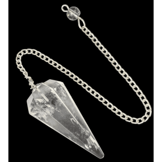 Pendule Cristal de Roche – Conique à 6 Faces