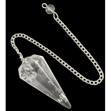 Pendule Cristal de Roche – Conique à 6 Faces