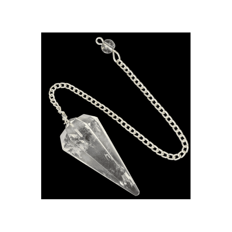 Pendule Cristal de Roche – Conique à 6 Faces