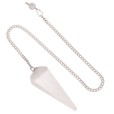 Pendule Sélénite – Conique à 6 Faces