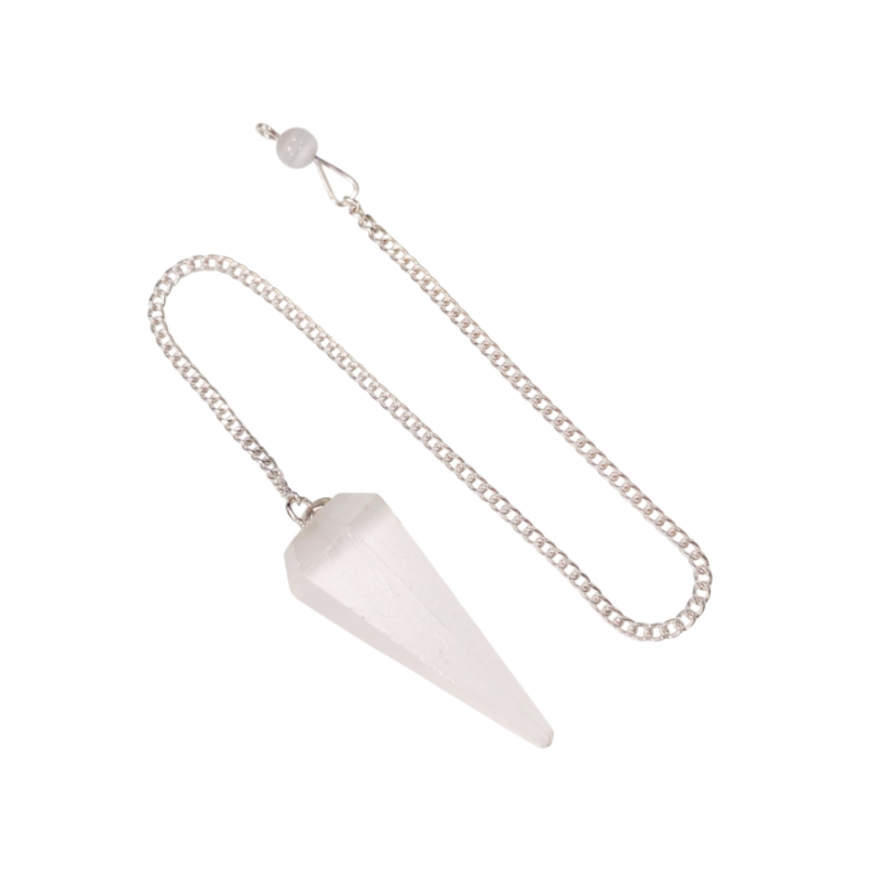 Pendule Sélénite – Conique à 6 Faces