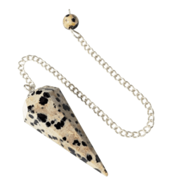 Pendule Jaspe Dalmatien – Conique à 6 Faces