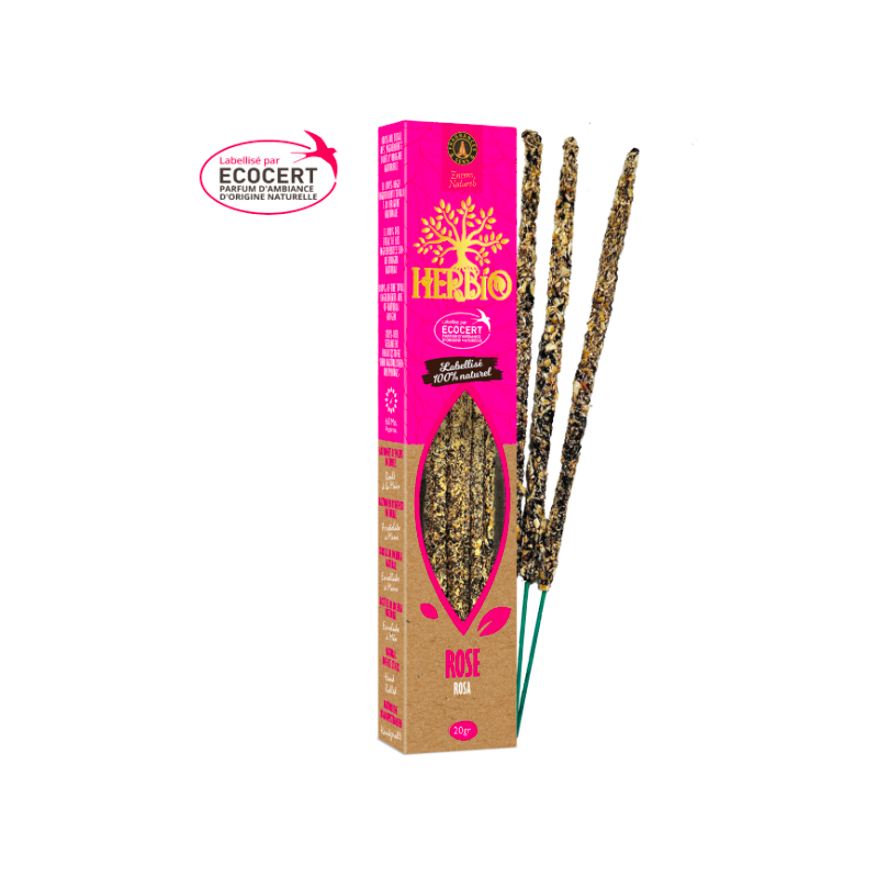 Encens Smudge Herbio – Rose 20g – Certifié Ecocert