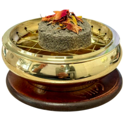 Bruleur laiton Plaque en Bois & grille